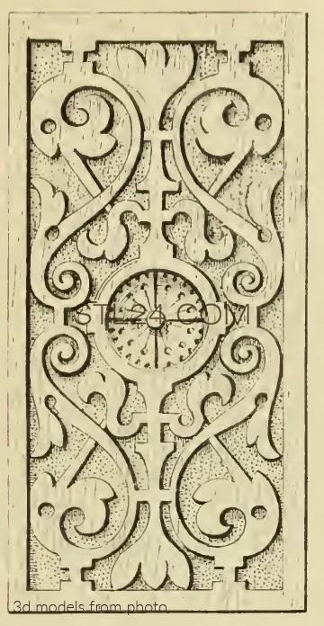 Панели резные (CARVED PANEL_0673 -  | 3D model 3DSMAX / OBJ / STL) 3D модель для ЧПУ станка